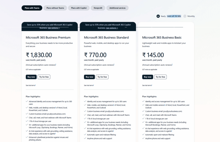 Microsoft 365 Business Plans Comparison (2026) – Kaunsa Plan Best Hai? 3 Microsoft