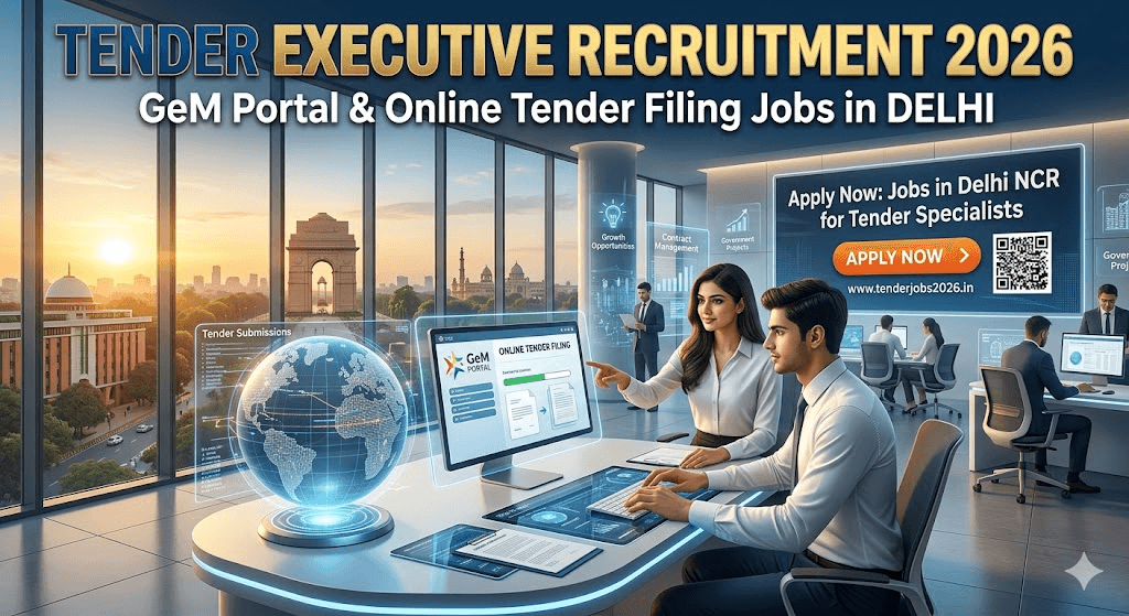 Tender Executive Recruitment 2026: GeM Portal & Online Tender Filing Jobs in Delhi | Apply Now