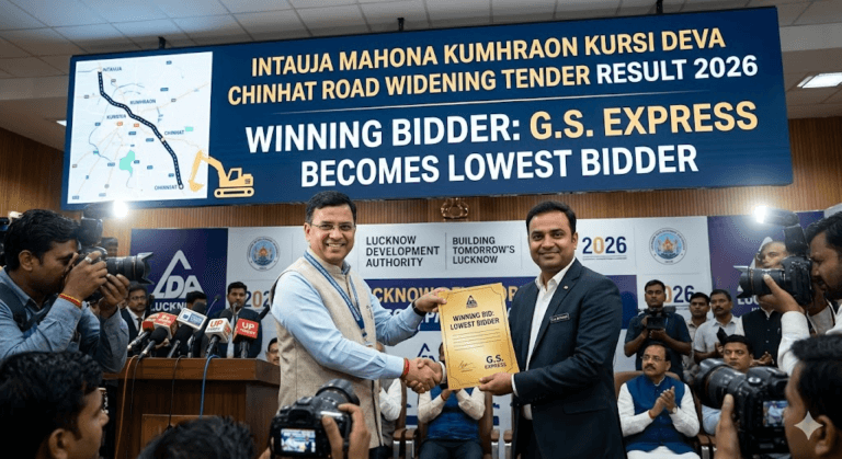 Intauja Mahona Kumhraon Kursi Deva Chinhat Road Widening Tender Result 2026: G.S. Express Becomes Lowest Bidder