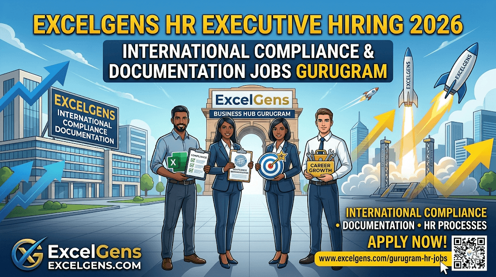 ExcelGens HR Executive Hiring 2026 | International Compliance & Documentation Jobs in Gurugram
