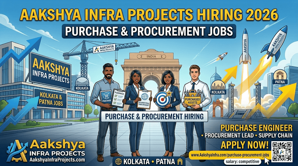 Aakshya Infra Projects Hiring 2026  | Purchase & Procurement Jobs in Kolkata and Patna