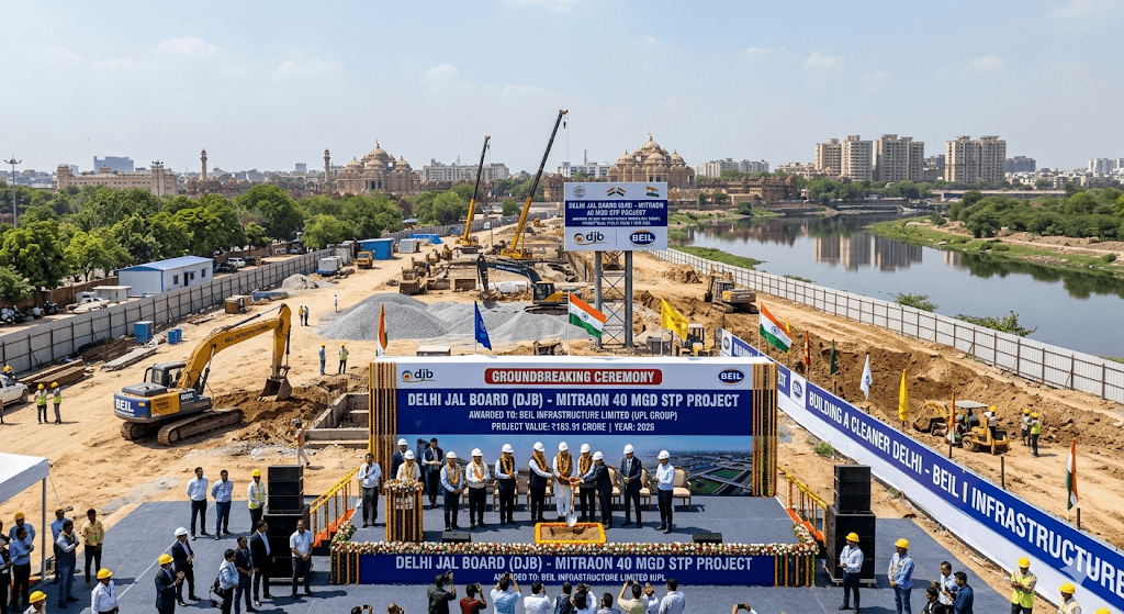 Mitraon STP Project Delhi Tender 2026 – Beil Infrastructure Wins ₹183.91 Crore Delhi Jal Board Project