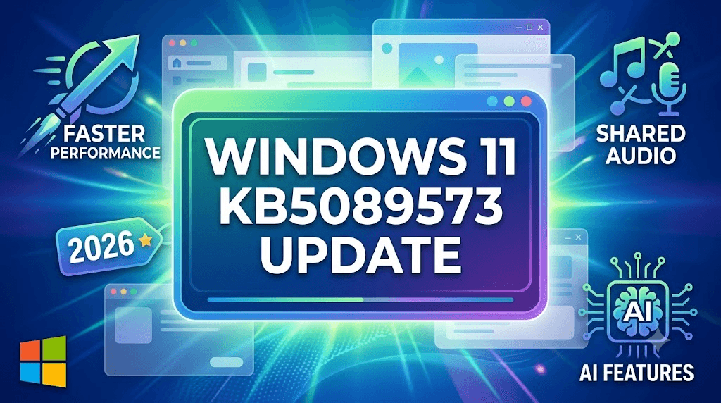 Windows 11 KB5089573 Update Brings Faster Performance, Shared Audio & AI Features in 2026