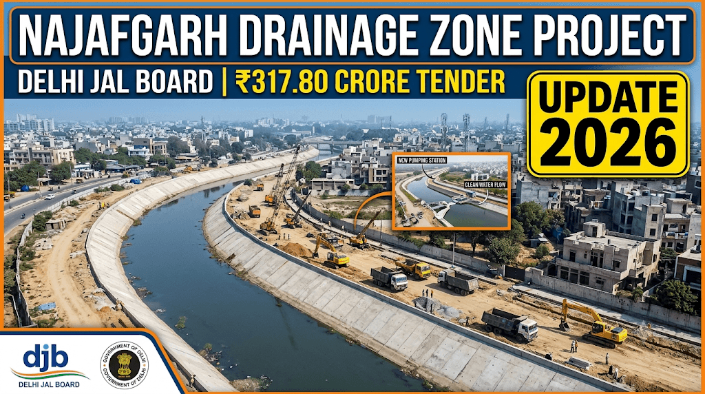Najafgarh Drainage Zone Project Delhi 2026 – Delhi Jal Board ₹317.80 Crore Tender Update