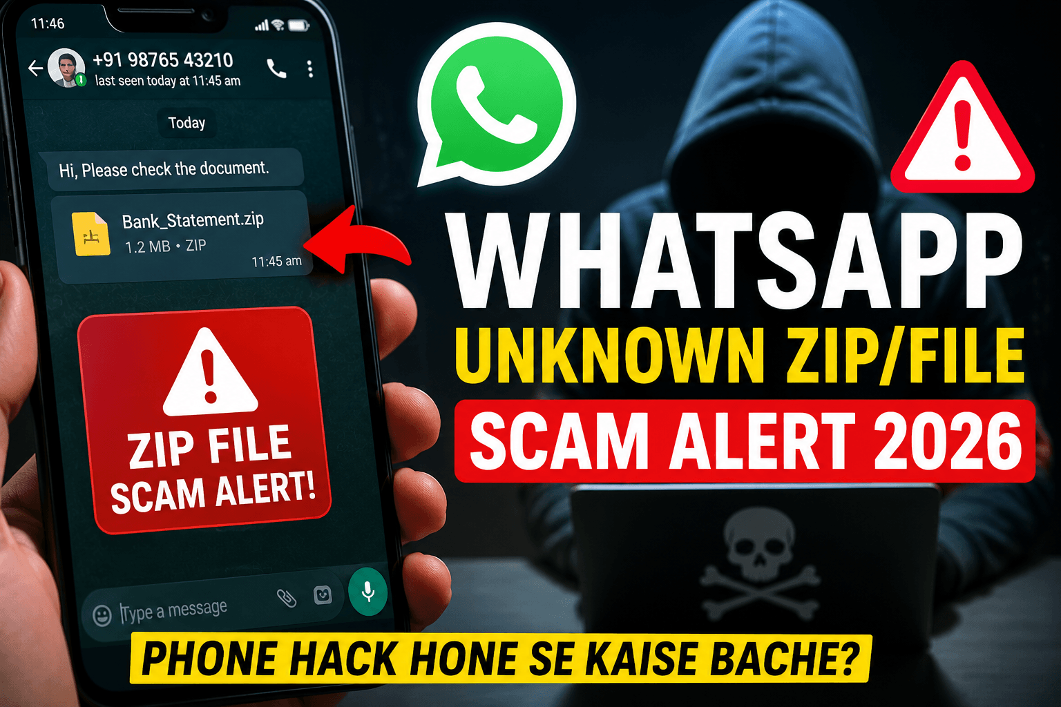 WhatsApp Unknown ZIP File Scam 2026 – Mobile Hack Hone Se Kaise Bache?