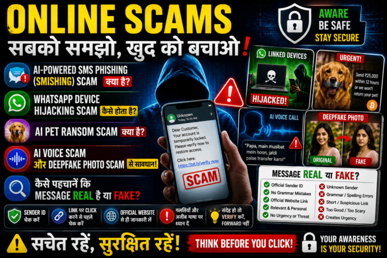 Latest Online Scam Alert 2026: AI, WhatsApp aur SMS Fraud Se Kaise Bache?