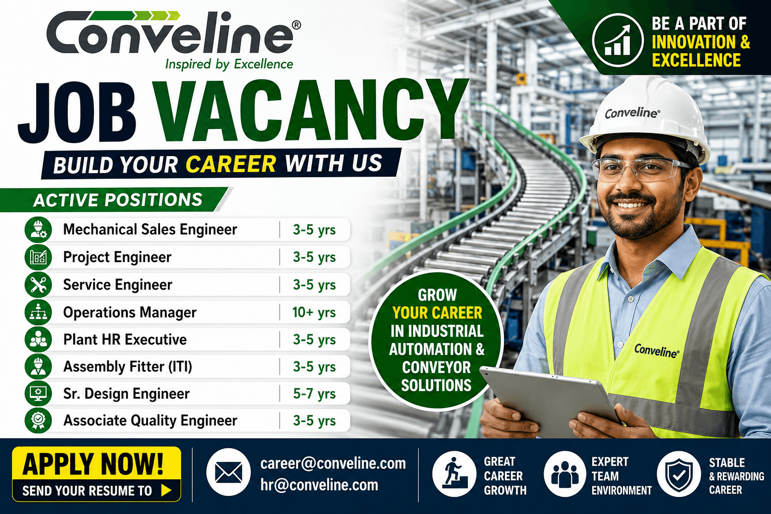 Conveline Recruitment 2026: Engineering & Technical Jobs | Apply Now