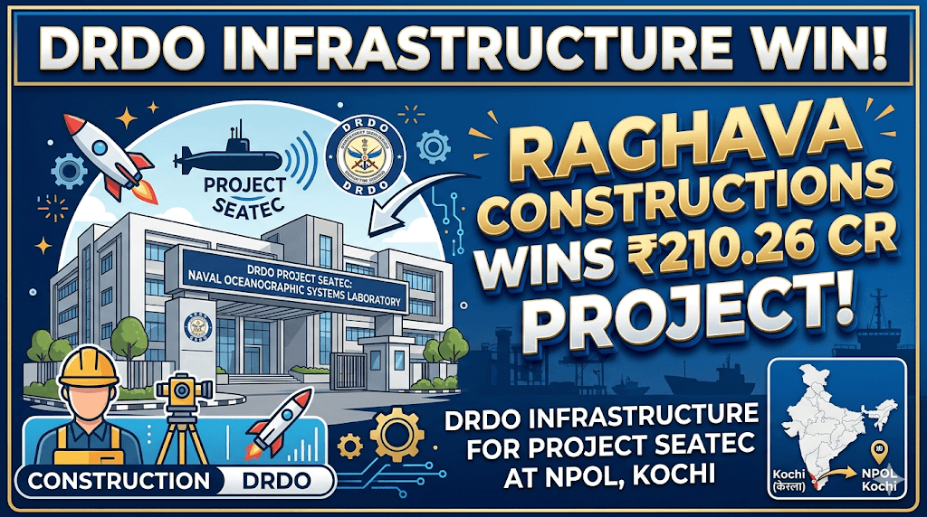 Raghava Constructions Wins ₹210.26 Cr DRDO Infrastructure Project for Project SEATEC at NPOL Kochi