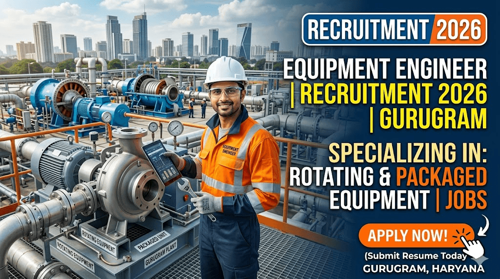 Equipment Engineer Recruitment 2026 in Gurugram | Rotating & Packaged Equipment Jobs | Apply Now