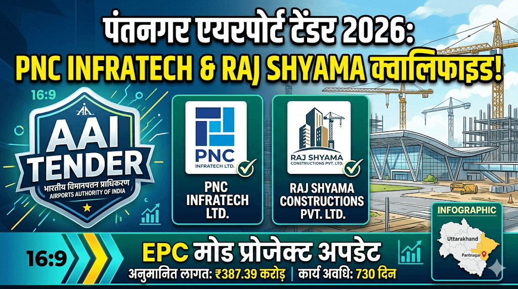 Pantnagar Airport EPC Mode Project Tender 2026: PNC Infratech & Raj Shyama Qualified in AAI Tender