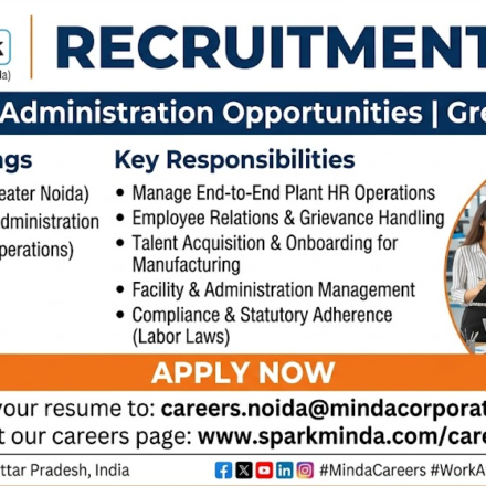 Minda Corporation HR Admin Recruitment 2026: Plant HR & Administration Job in Greater Noida | Apply Now