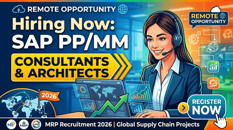 SAP PP/MM Consultant Recruitment 2026
