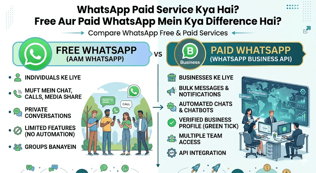 WhatsApp Paid Service Kya Hai? Free Aur Paid WhatsApp Mein Kya Difference Hai?