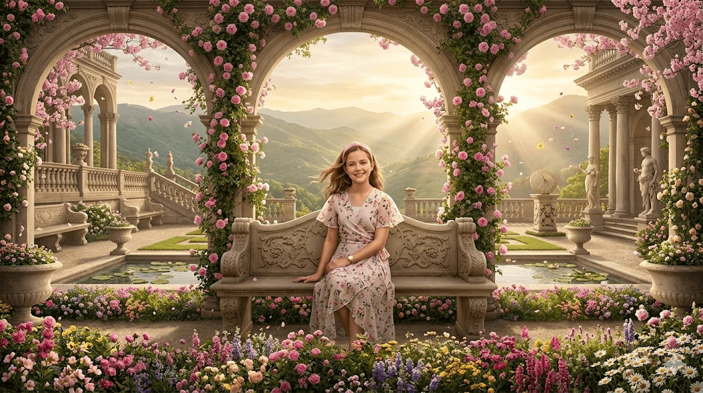 Enchanted Garden Girl AI Photo Prompt: Create a Dreamy Princess Style Portrait with Magical Flowers