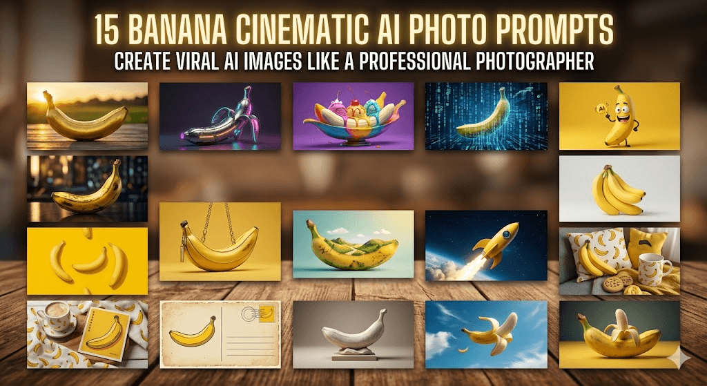15 Banana Cinematic AI Photo Prompts: Create Viral AI Images Like a Professional Photographer