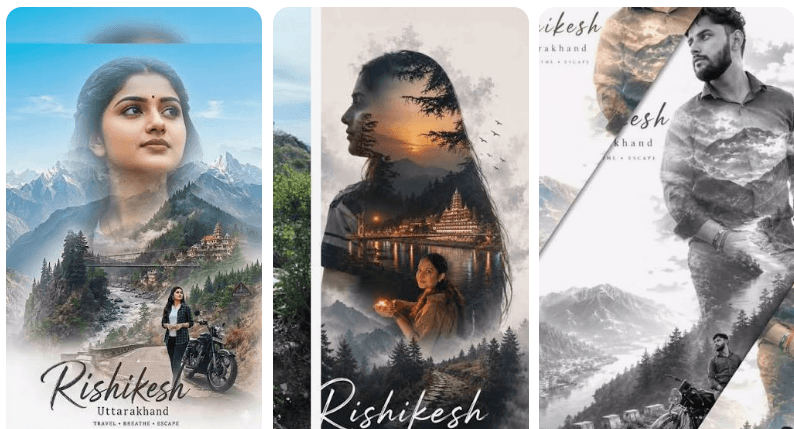 Rishikesh Uttarakhand AI Travel Poster Prompt 2026 | Create Cinematic Double Exposure Travel Posters with ChatGPT AI