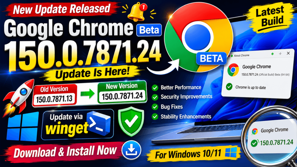Google Chrome Beta 150.0.7871.24 Update Released