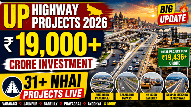 Uttar Pradesh National Highway Projects 2026: ₹19,000 करोड़ से अधिक के मेगा हाईवे प्रोजेक्ट्स ने बदली विकास की रफ्तार 1 Uttar Pradesh National Highway Projects 2026