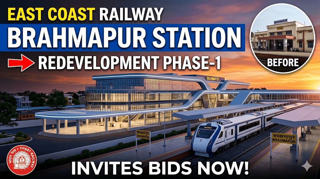 East Coast Railway Invites Bids for Brahmapur Railway Station Redevelopment Under Phase-1