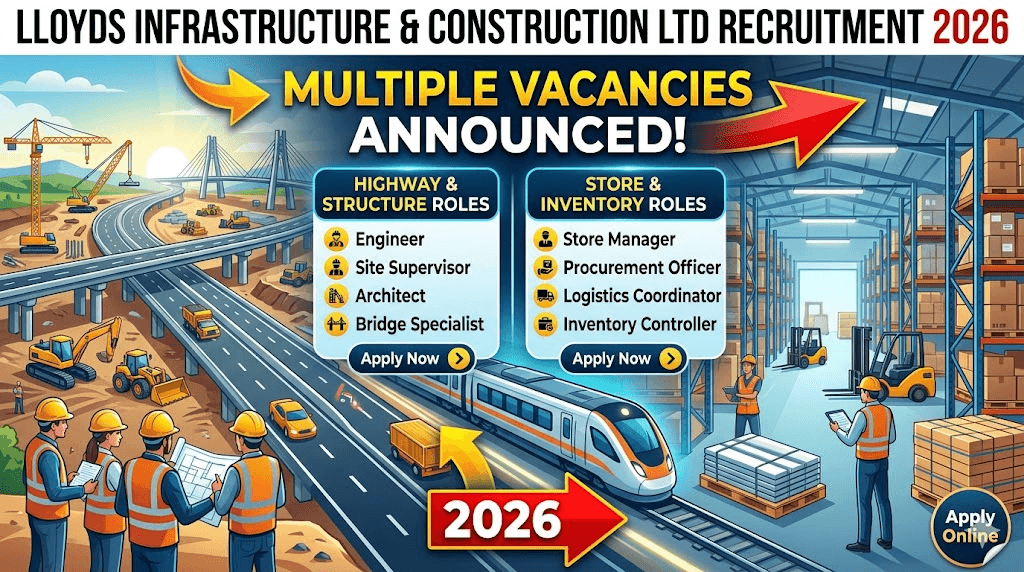 Lloyds Infrastructure & Construction Ltd Recruitment 2026: Multiple Highway, Structure & Store Vacancies Announced