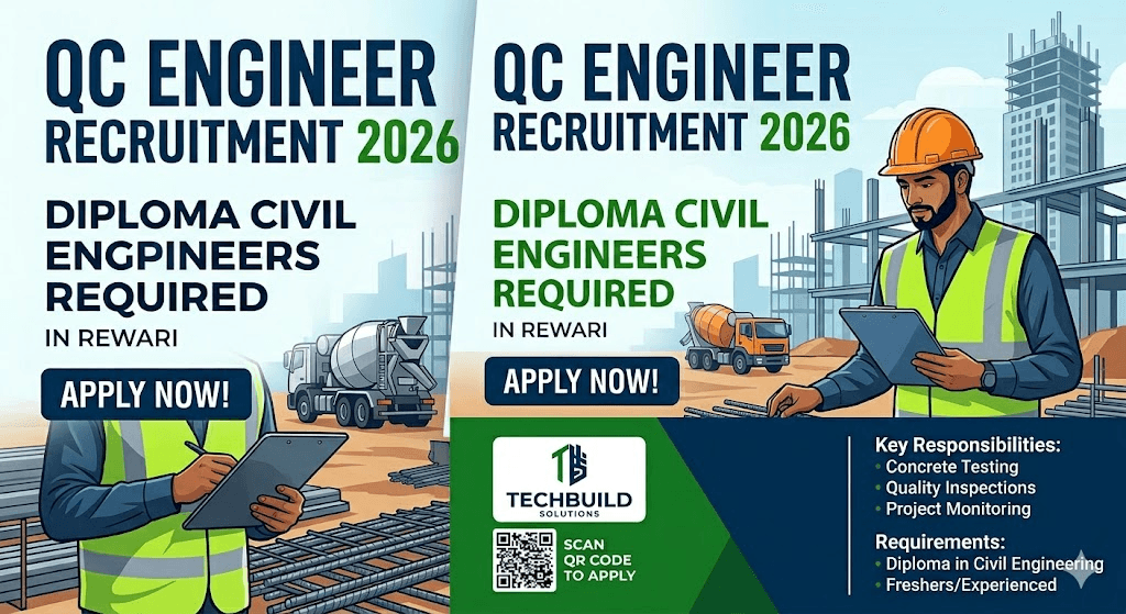 QC Engineer Recruitment 2026 | Diploma Civil Engineers Required in Rewari