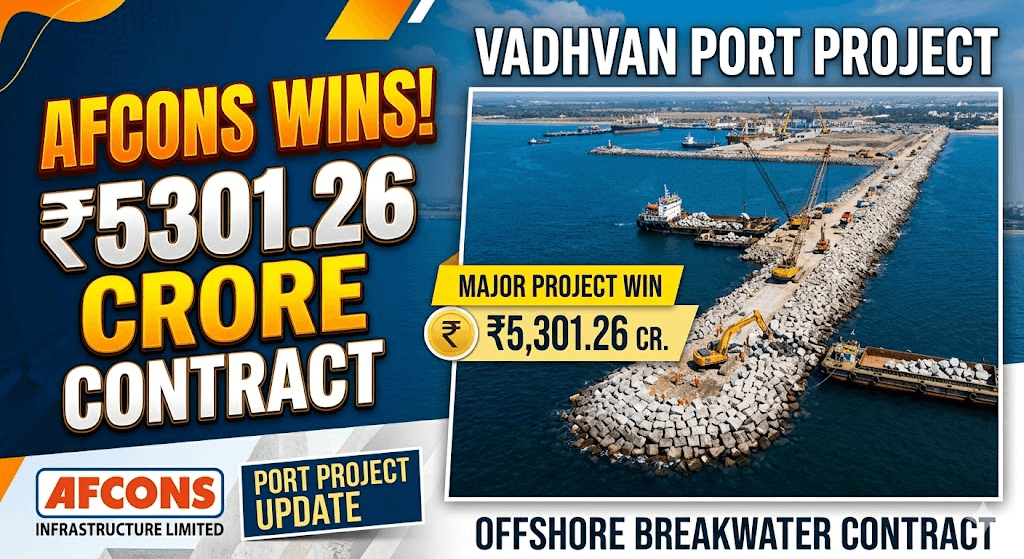 AFCONS Infrastructure Wins ₹5301.26 Crore EPC Contract for Vadhvan Port Offshore Breakwater Project