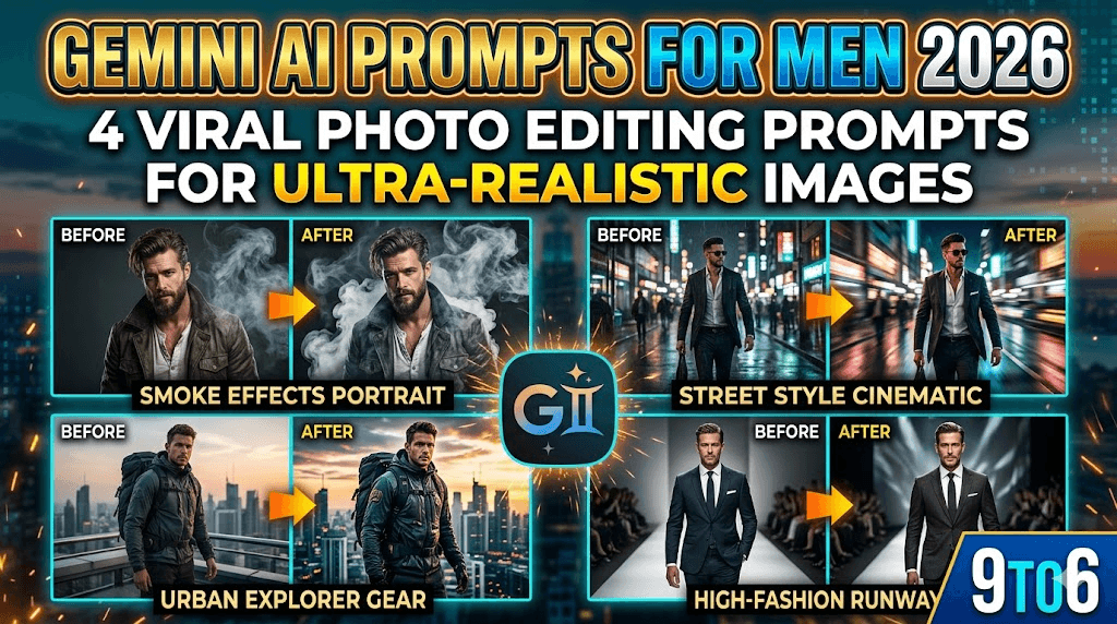 Gemini AI Prompts for Men 2026: 4 Viral Photo Editing Prompts for Ultra-Realistic Images