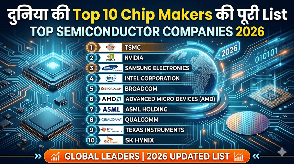Top Semiconductor Companies 2026 — दुनिया की Top 10 Chip Makers की पूरी List
