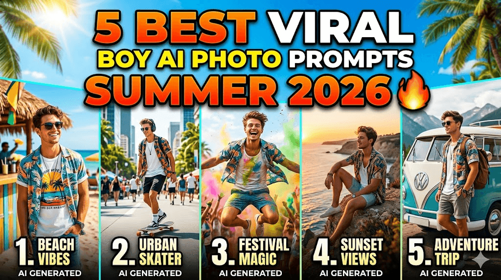 5 Best Viral Trending Boy AI Photo Prompts for Summer 2026 🔥
