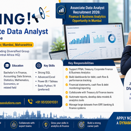 Associate Data Analyst Recruitment 2026: Finance & Business Analytics Opportunity in Mumbai