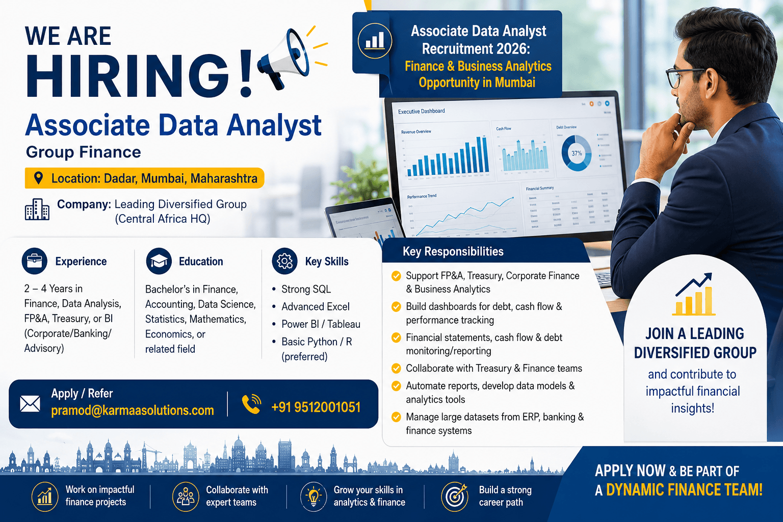 Associate Data Analyst Recruitment 2026: Finance & Business Analytics Opportunity in Mumbai