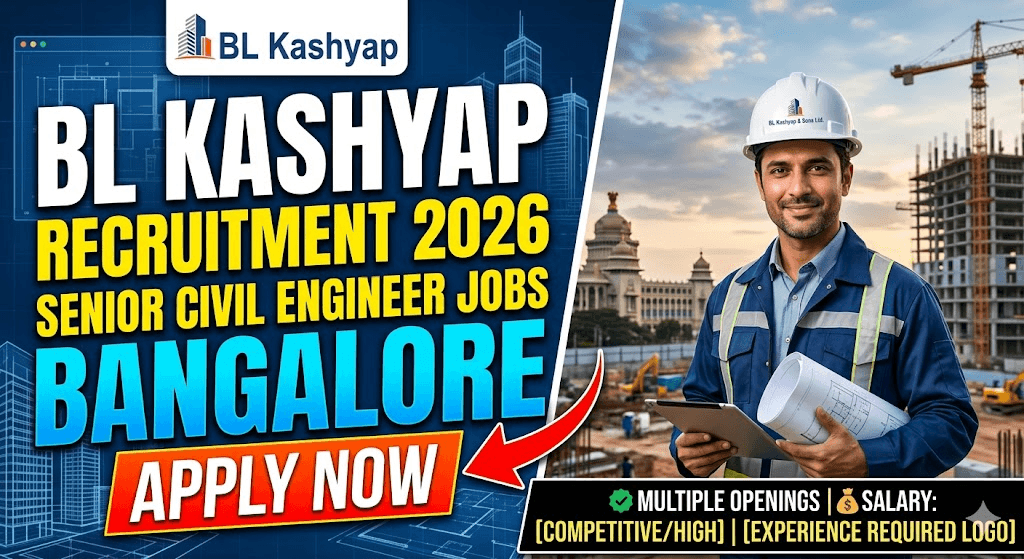 BL Kashyap Recruitment 2026: Senior Civil Engineering Jobs in Bangalore | Apply Now