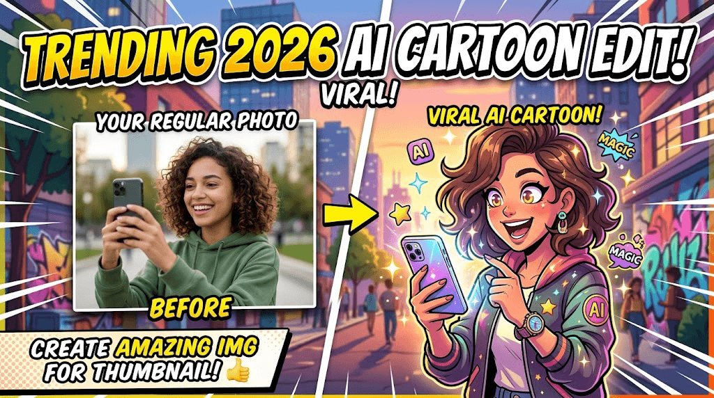 Cartoon Style Trending Photo Editing Prompt 2026: Create Viral AI Cartoon Images in Seconds