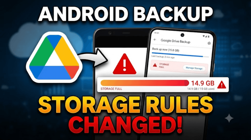 Google Android Backup Storage Policy Update 2026: अब SMS, Call History और App Data भी Google Storage में गिने जाएंगे