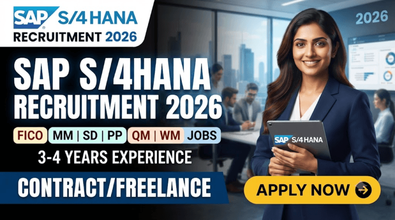 SAP S/4HANA Functional Consultant Recruitment 2026: SRRG Technologies Hiring Multiple SAP Consultants | Apply Now