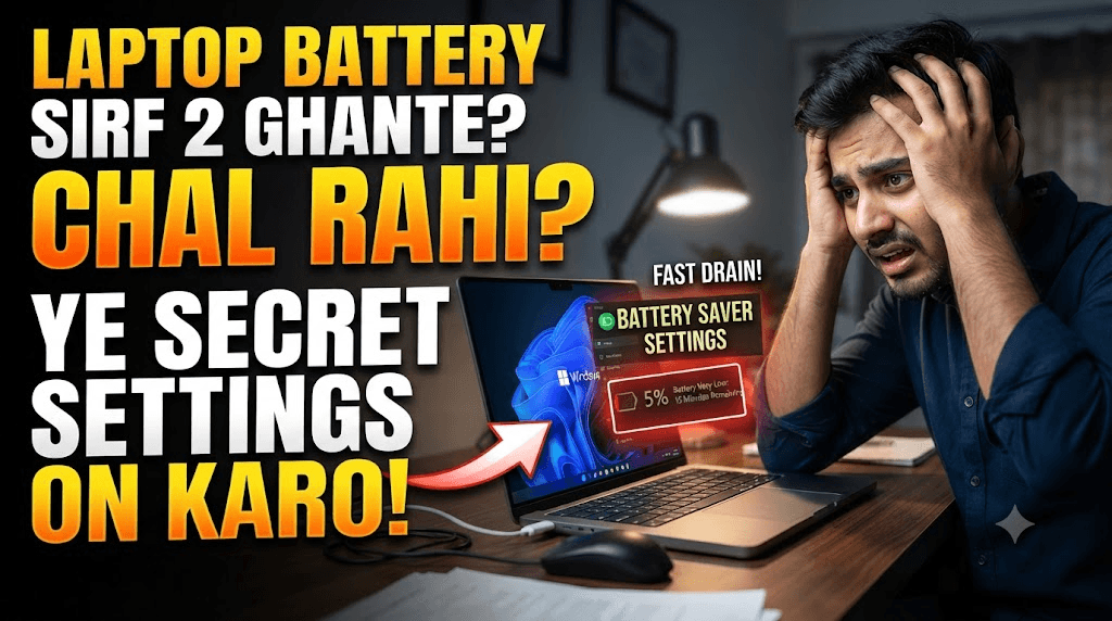 Laptop Battery Jaldi Khatam Ho Rahi Hai? 10 Proven Tips Jisse Battery Backup 2X Tak Improve Ho Sakta Hai (2026 Guide)