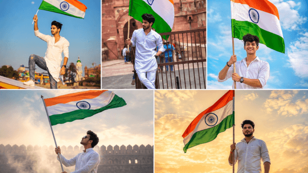 5 Viral Independence Day AI Image Prompts with Indian Flag – Flux, GPT-4o & Midjourney