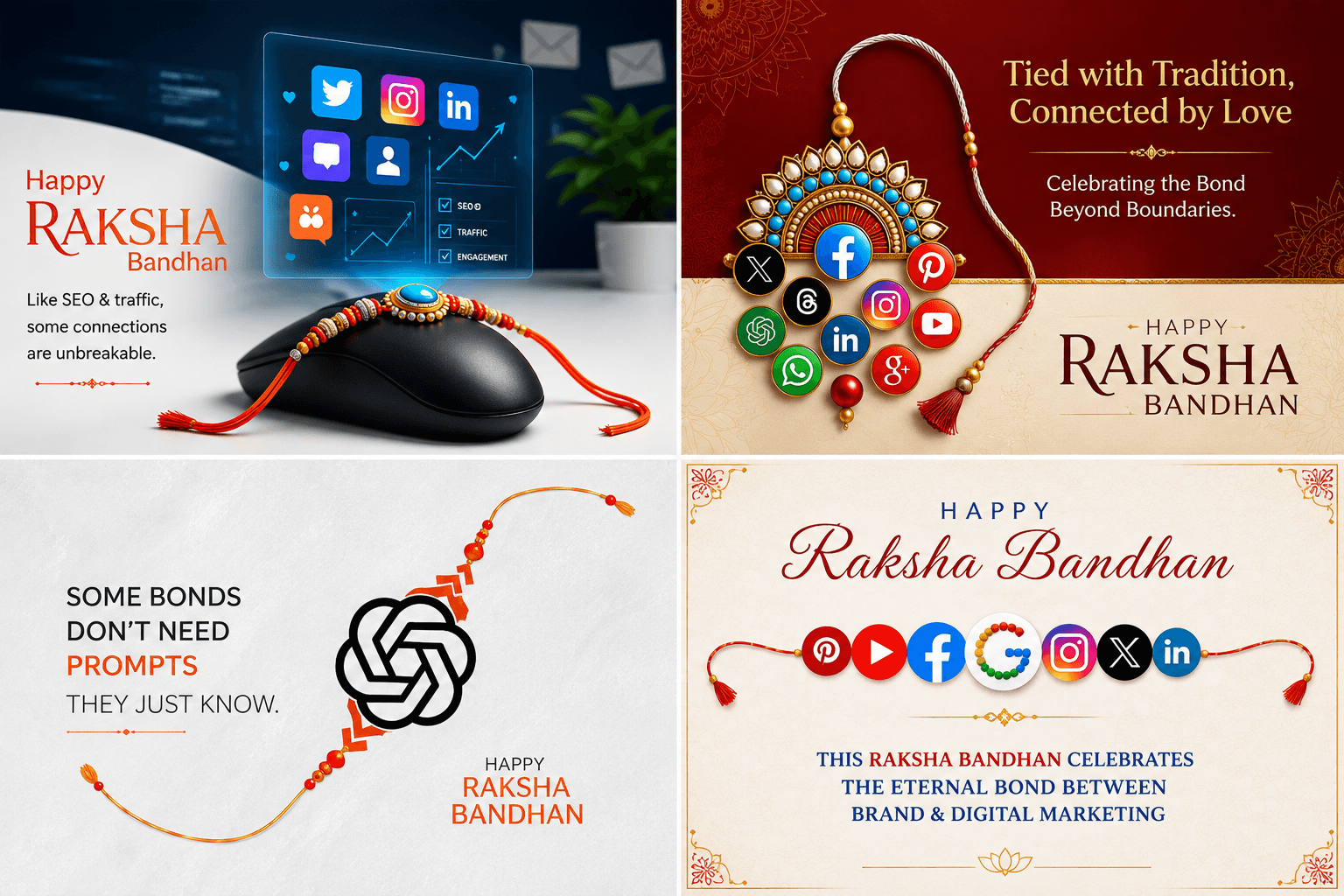 4 Modern Digital Raksha Bandhan AI Image Prompts (2026) – Create Premium Tech-Inspired Festive Posters