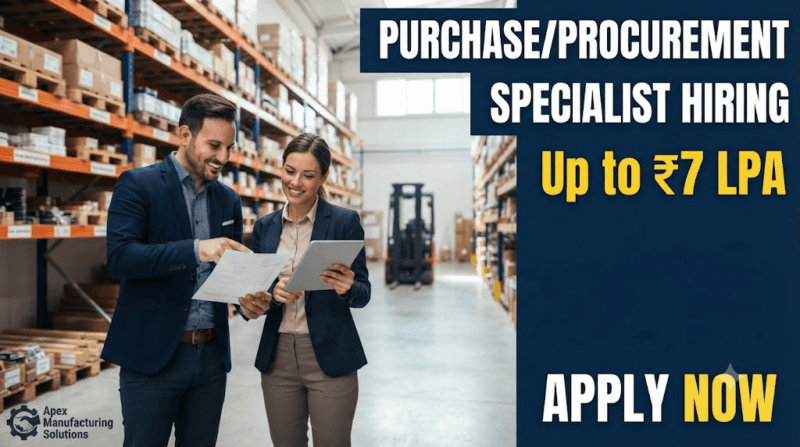 Senior Executive/Assistant Manager Purchase Jobs 2026 | Procurement Specialist Hiring | Up to ₹7 LPA | Multiple Locations