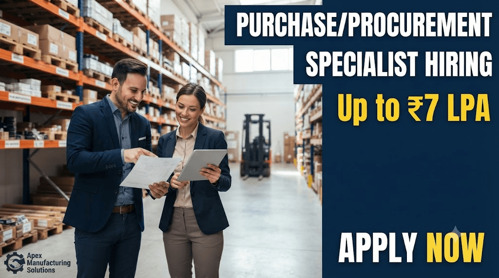 Senior Executive/Assistant Manager Purchase Jobs 2026 | Procurement Specialist Hiring | Up to ₹7 LPA | Multiple Locations